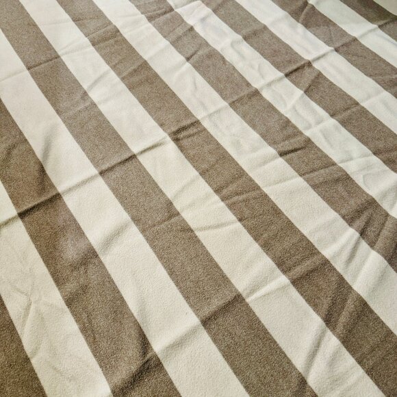 Pendleton Wool Blanket Full/Queen Size Custom One of a Kind Beige White Striped - Picture 6 of 7
